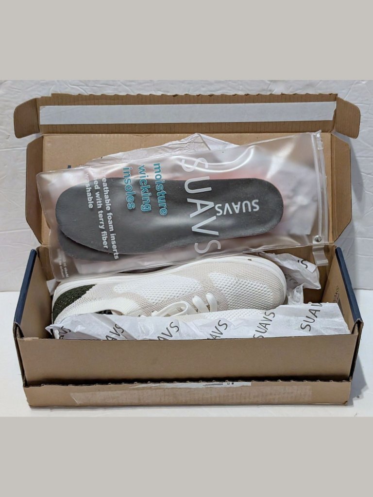 New Suavs The 247 Shoes White Knit Casual Lightweight Sneakers Wo 6+Extra Insole — image 3 of 6